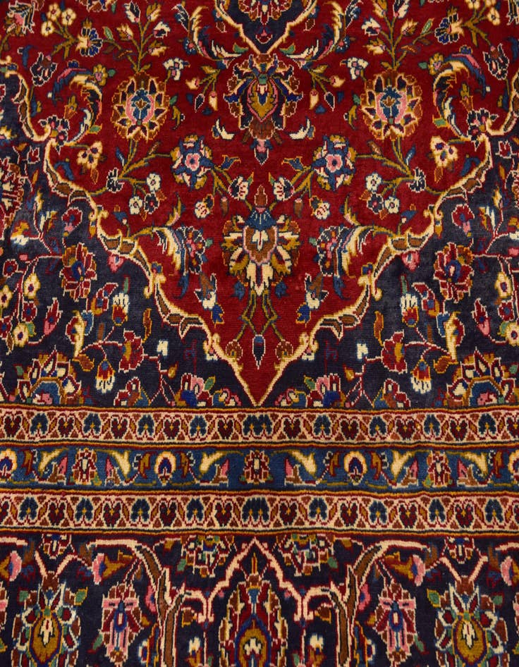 Detail image of  9' 8 x 12' 10  Hand Knotted Kashan Persian Wool Rug