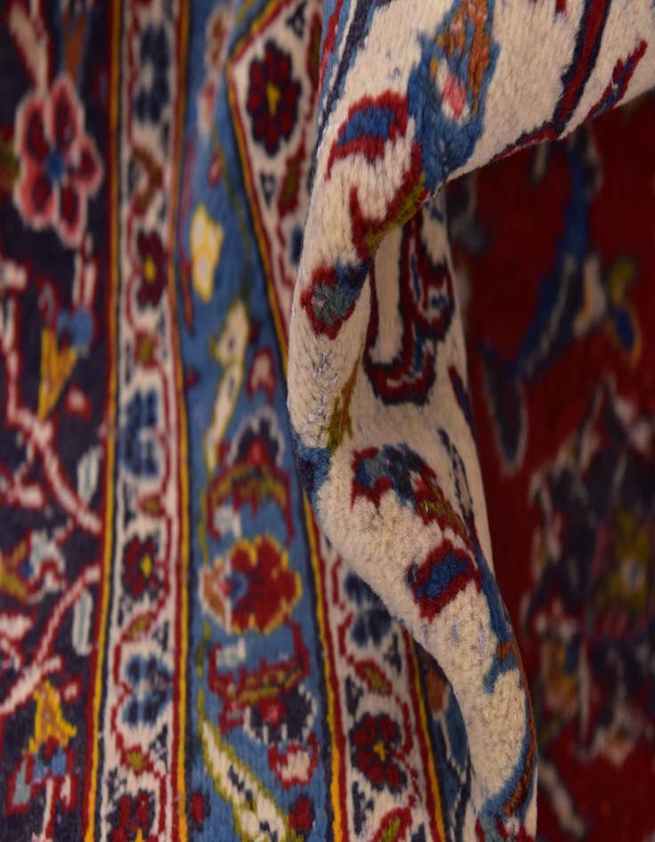 Detail image of  9' 6 x 13' 5  Hand Knotted Kashan Persian Wool Rug