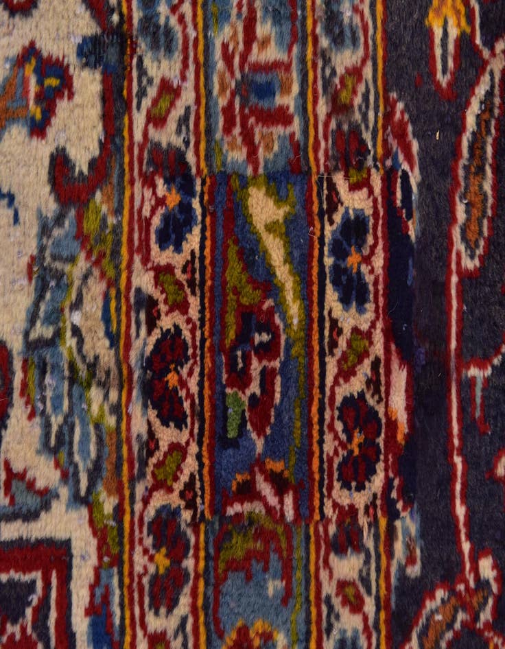 Detail image of  9' 6 x 13' 5  Hand Knotted Kashan Persian Wool Rug