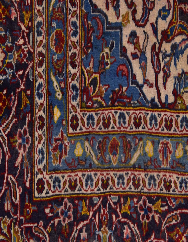 Detail image of  9' 6 x 13' 5  Hand Knotted Kashan Persian Wool Rug