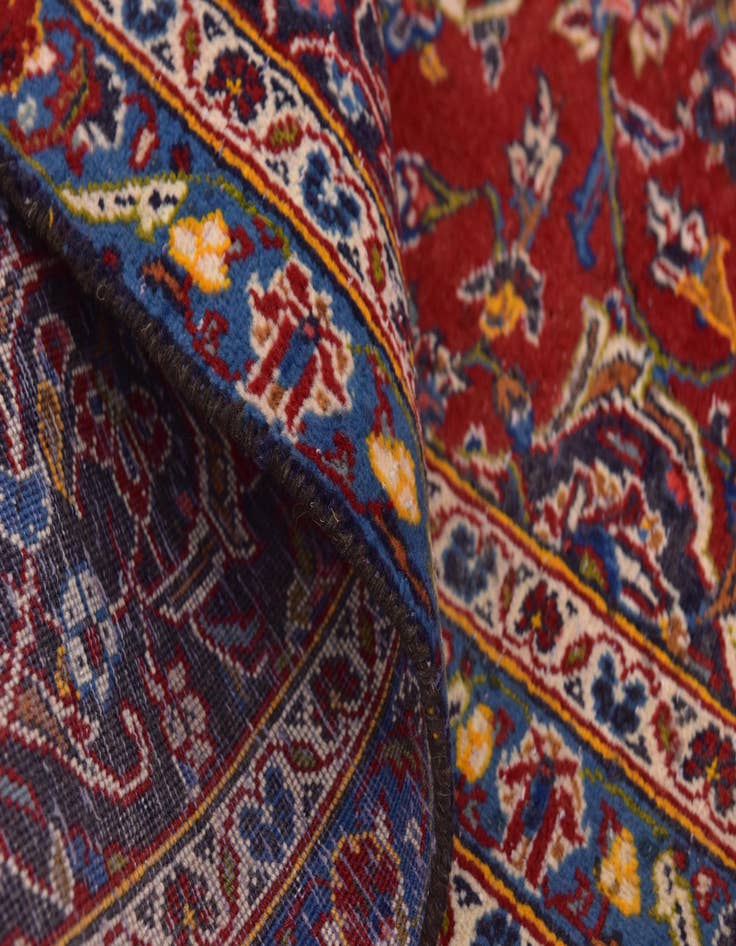 Detail image of  9' 6 x 13' 5  Hand Knotted Kashan Persian Wool Rug