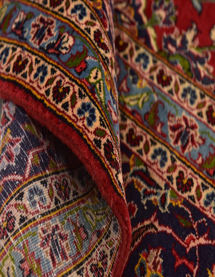 Detail image of  9' 9 x 13'  Hand Knotted Kashan Persian Wool Rug