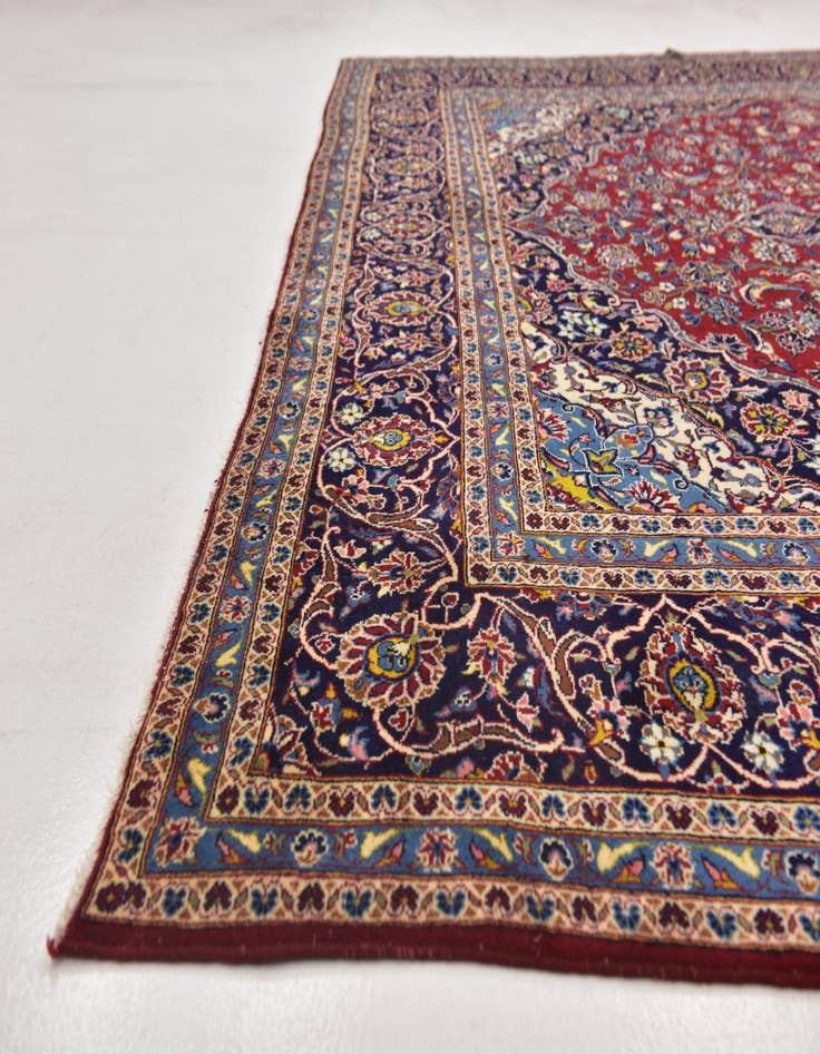 Detail image of  9' 9 x 12' 7  Hand Knotted Kashan Persian Wool Rug