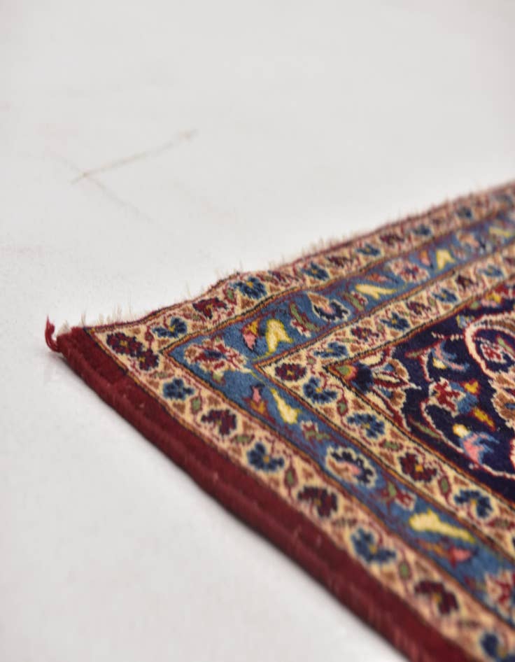 Detail image of  9' 9 x 12' 7  Hand Knotted Kashan Persian Wool Rug