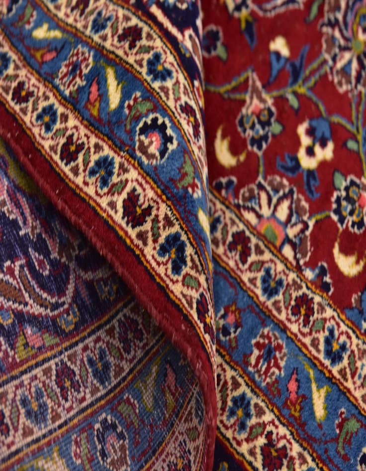 Detail image of  9' 9 x 12' 7  Hand Knotted Kashan Persian Wool Rug