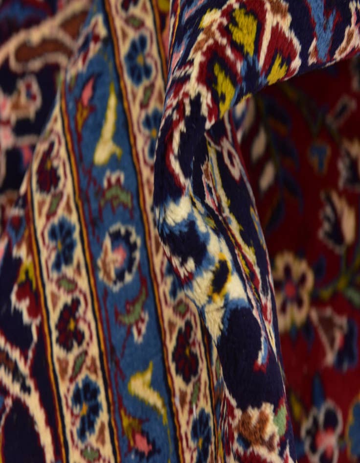 Detail image of  9' 9 x 12' 7  Hand Knotted Kashan Persian Wool Rug