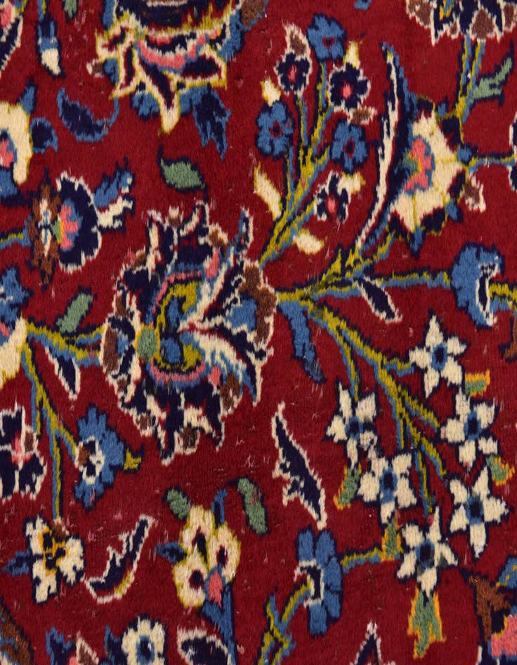 Detail image of  9' 9 x 12' 7  Hand Knotted Kashan Persian Wool Rug