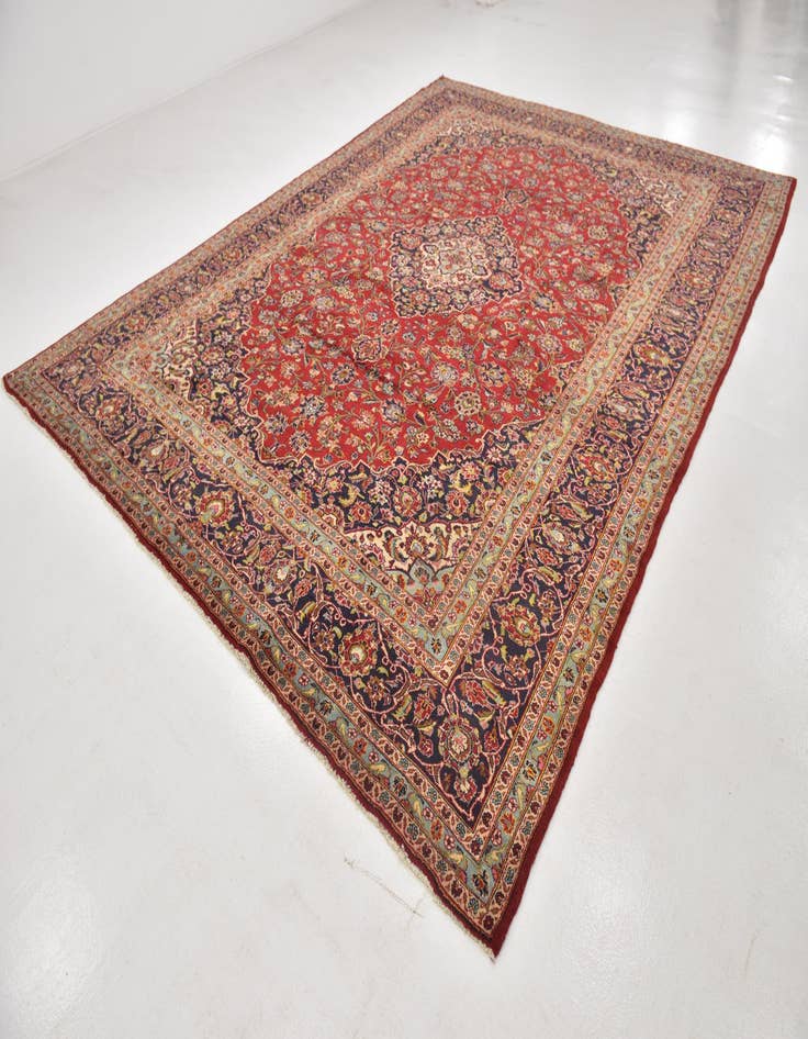 Detail image of  9' 10 x 13' 3  Hand Knotted Kashan Persian Wool Rug