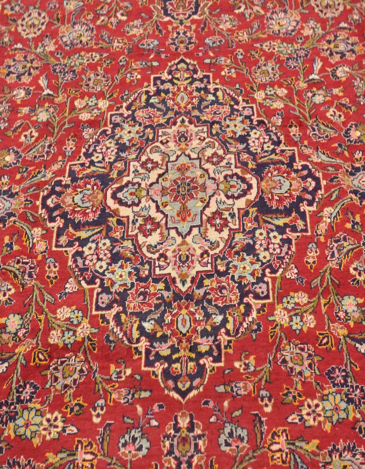 Detail image of  9' 10 x 13' 3  Hand Knotted Kashan Persian Wool Rug