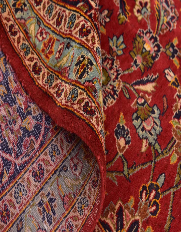 Detail image of  9' 10 x 13' 3  Hand Knotted Kashan Persian Wool Rug