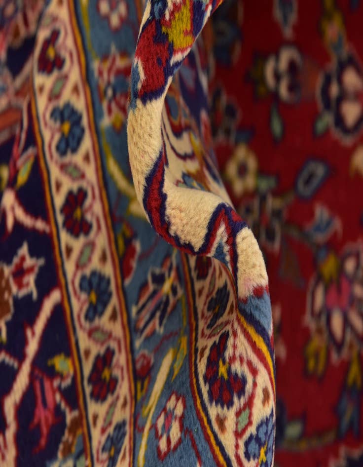 Detail image of  9' 9 x 13' 2  Hand Knotted Kashan Persian Wool Rug