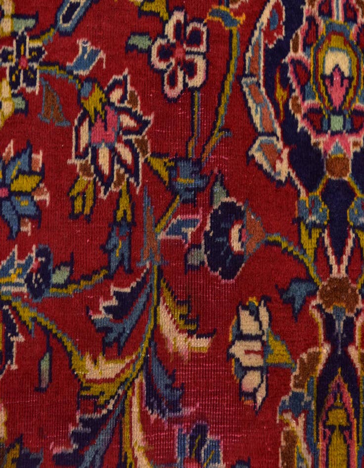 Detail image of  9' 9 x 13' 2  Hand Knotted Kashan Persian Wool Rug