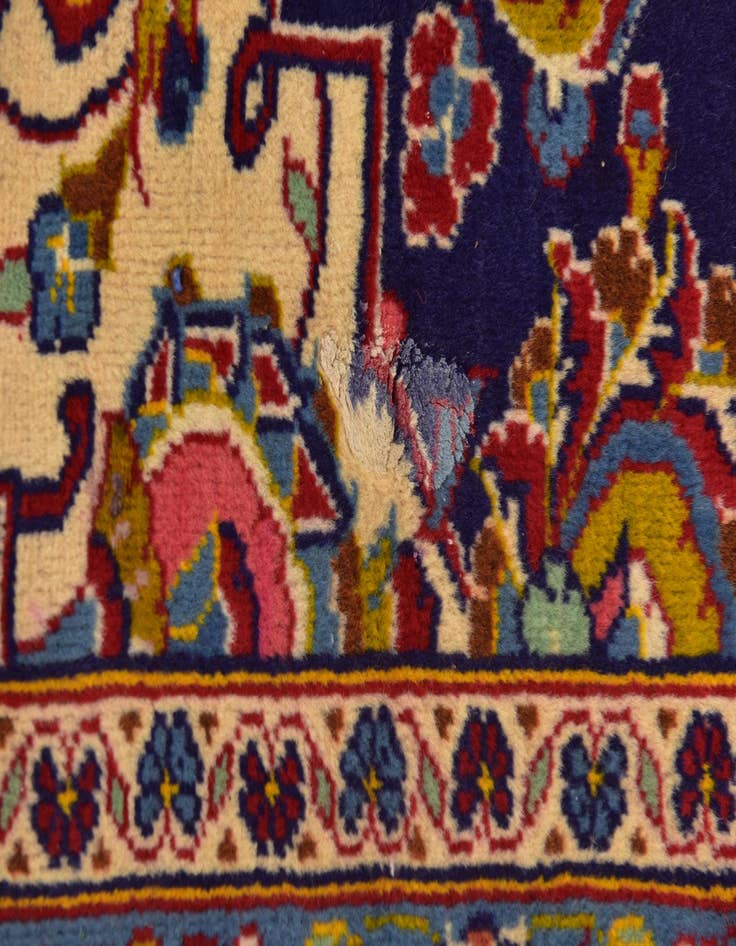 Detail image of  9' 9 x 13' 2  Hand Knotted Kashan Persian Wool Rug