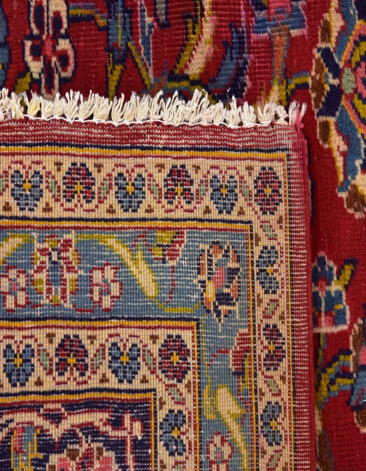 Detail image of  9' 9 x 13' 2  Hand Knotted Kashan Persian Wool Rug