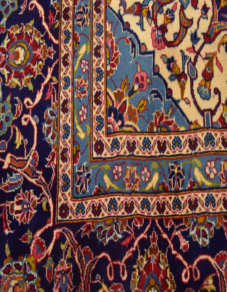 Detail image of  9' 9 x 13' 2  Hand Knotted Kashan Persian Wool Rug