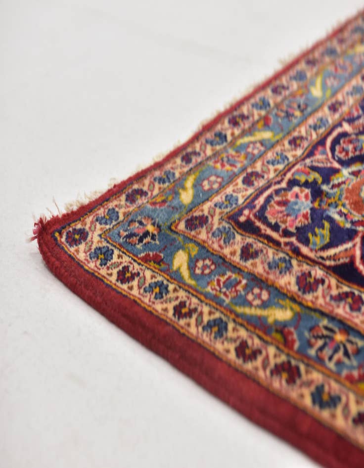 Detail image of  9' 9 x 13' 2  Hand Knotted Kashan Persian Wool Rug