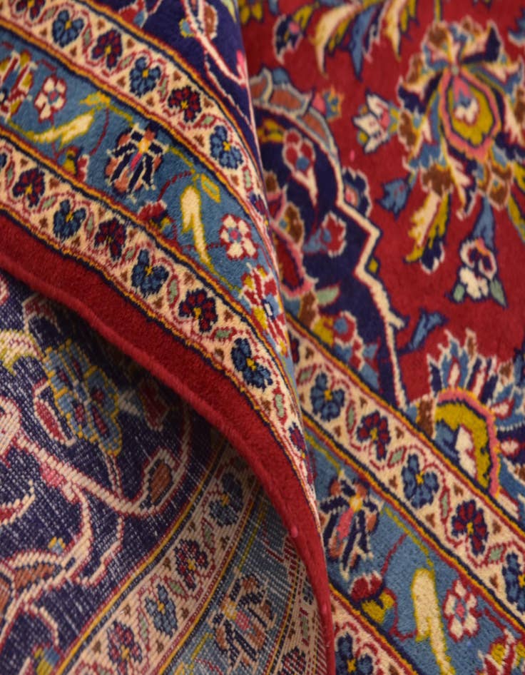 Detail image of  9' 9 x 13' 2  Hand Knotted Kashan Persian Wool Rug