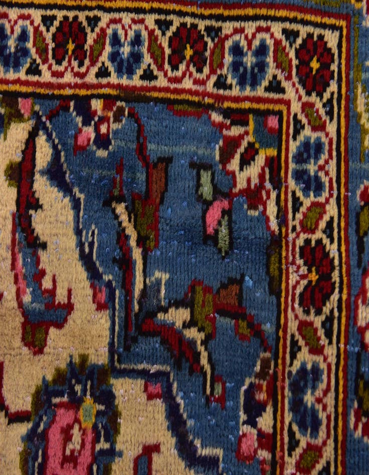 Detail image of  9' 9 x 12' 10  Hand Knotted Kashan Persian Wool Rug