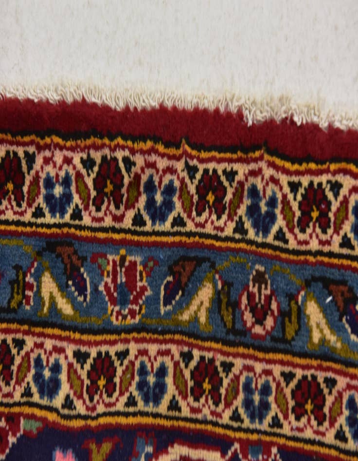 Detail image of  9' 9 x 12' 10  Hand Knotted Kashan Persian Wool Rug