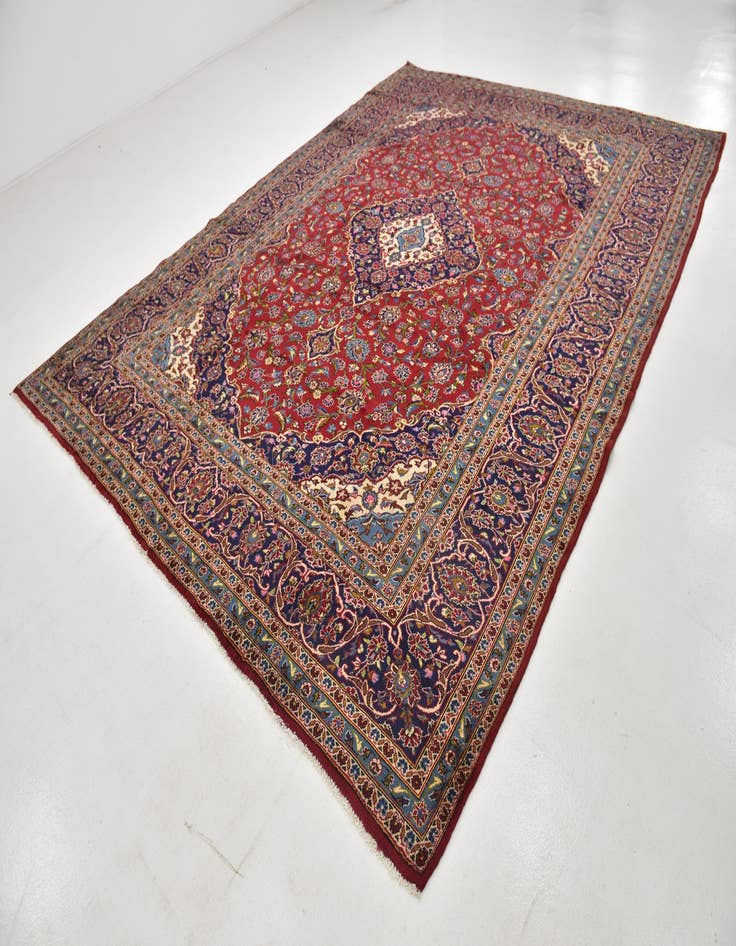 Detail image of  9' 9 x 12' 10  Hand Knotted Kashan Persian Wool Rug