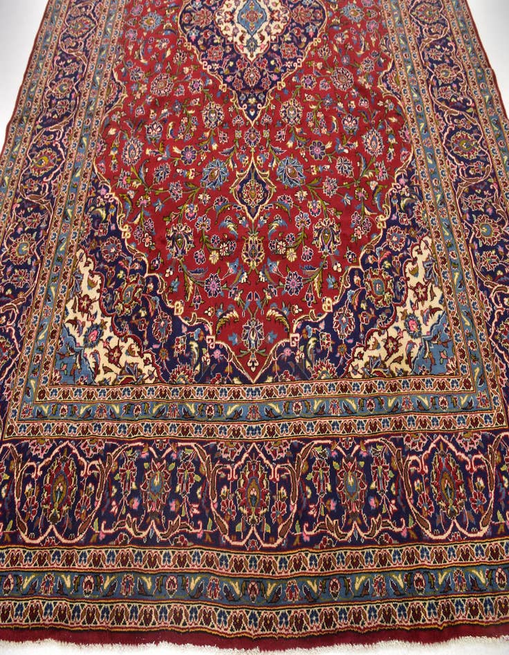 Detail image of  9' 9 x 12' 10  Hand Knotted Kashan Persian Wool Rug