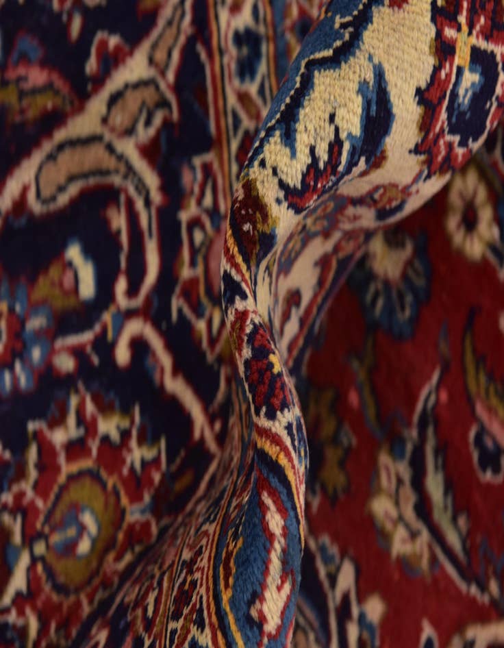 Detail image of  9' 6 x 12' 9  Hand Knotted Kashan Persian Wool Rug