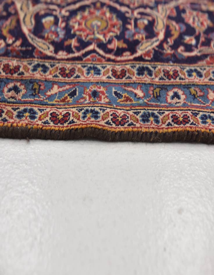 Detail image of  9' 6 x 12' 9  Hand Knotted Kashan Persian Wool Rug