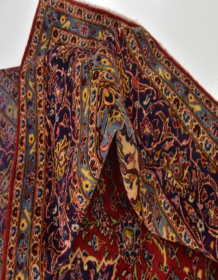 Detail image of  9' 7 x 12' 10  Hand Knotted Kashan Persian Wool Rug