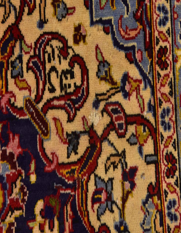 Detail image of  9' 7 x 12' 10  Hand Knotted Kashan Persian Wool Rug