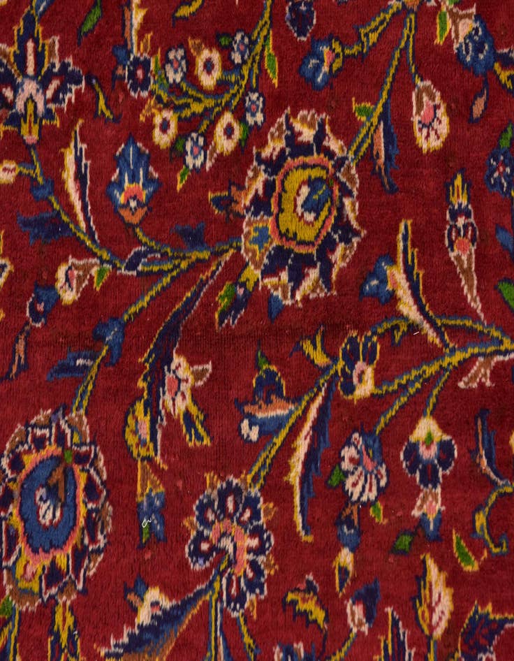 Detail image of  9' 7 x 13'  Hand Knotted Kashan Persian Wool Rug