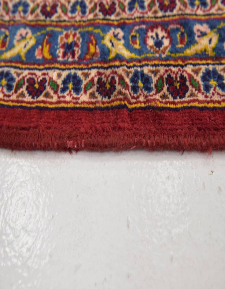 Detail image of  9' 7 x 13'  Hand Knotted Kashan Persian Wool Rug