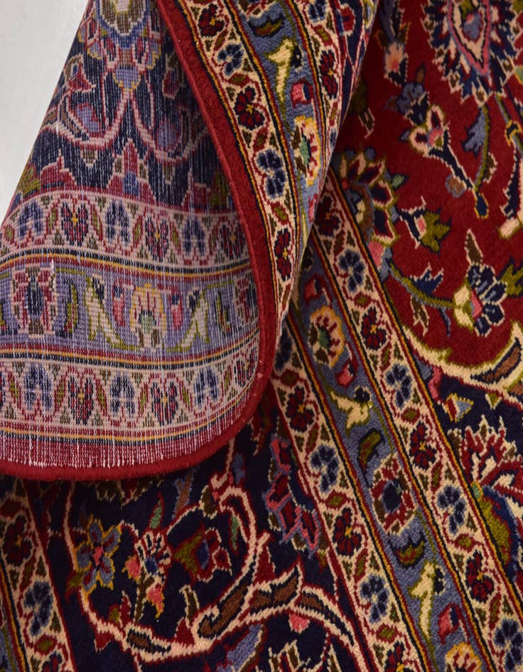 Detail image of  10' x 13' 4  Hand Knotted Kashan Persian Wool Rug