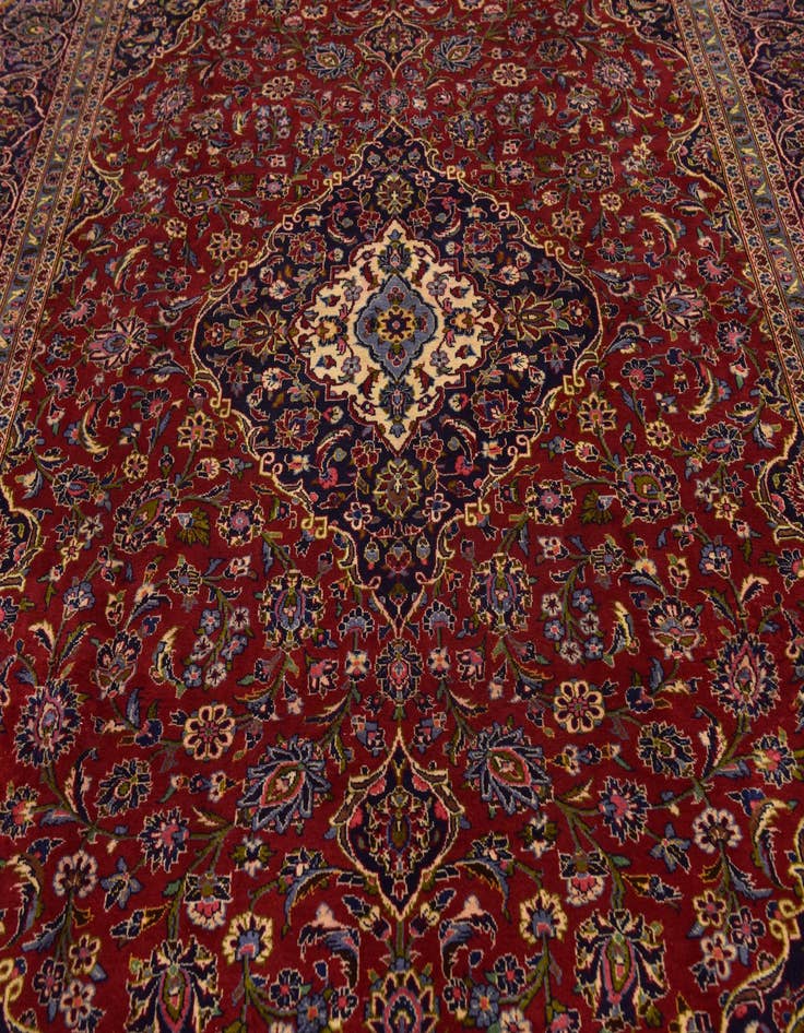 Detail image of  10' x 13' 4  Hand Knotted Kashan Persian Wool Rug