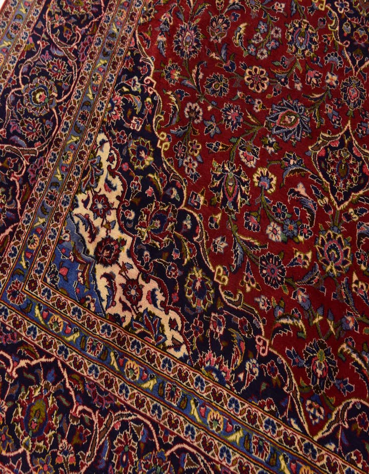 Detail image of  10' x 13' 4  Hand Knotted Kashan Persian Wool Rug