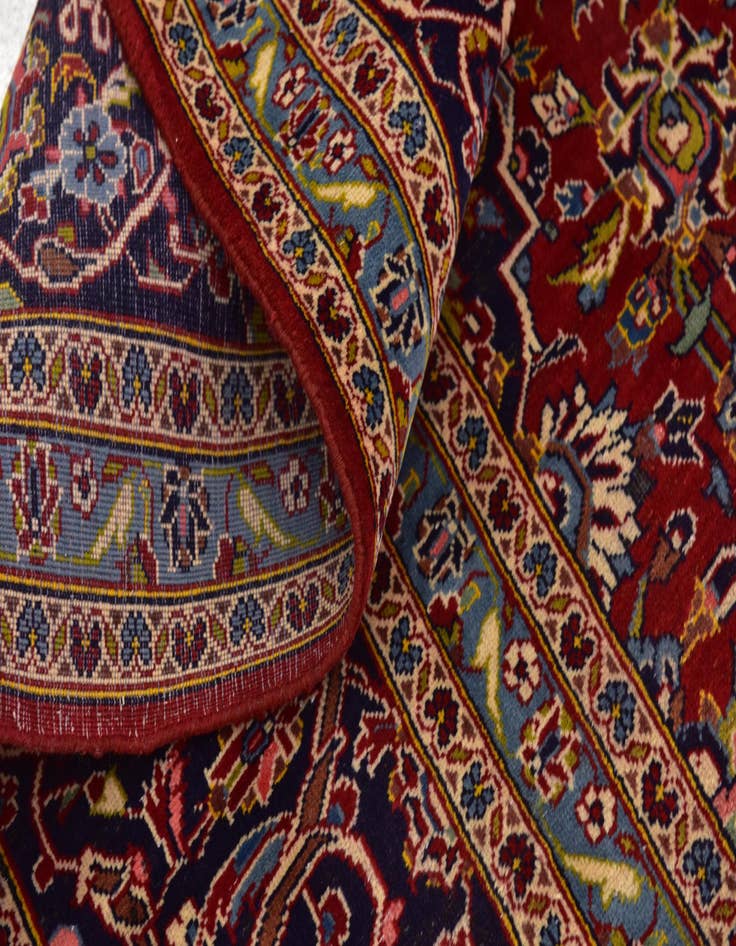 Detail image of  9' 10 x 13'  Hand Knotted Kashan Persian Wool Rug