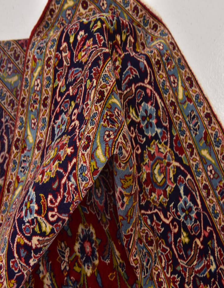 Detail image of  9' 10 x 13'  Hand Knotted Kashan Persian Wool Rug