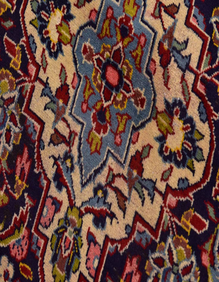 Detail image of  9' 10 x 13'  Hand Knotted Kashan Persian Wool Rug