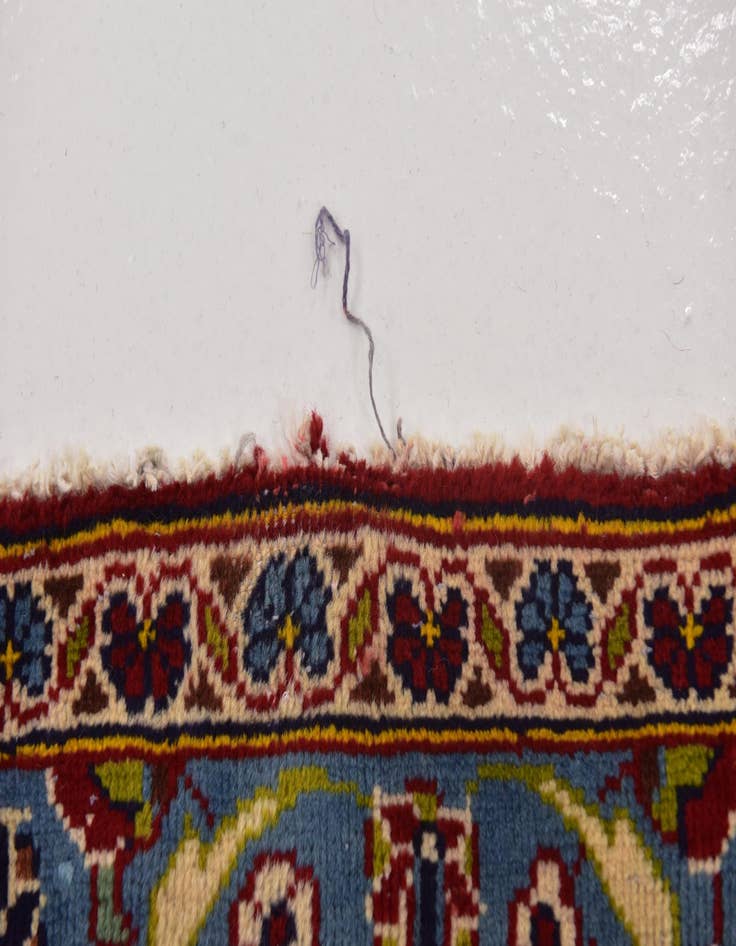 Detail image of  9' 10 x 13'  Hand Knotted Kashan Persian Wool Rug