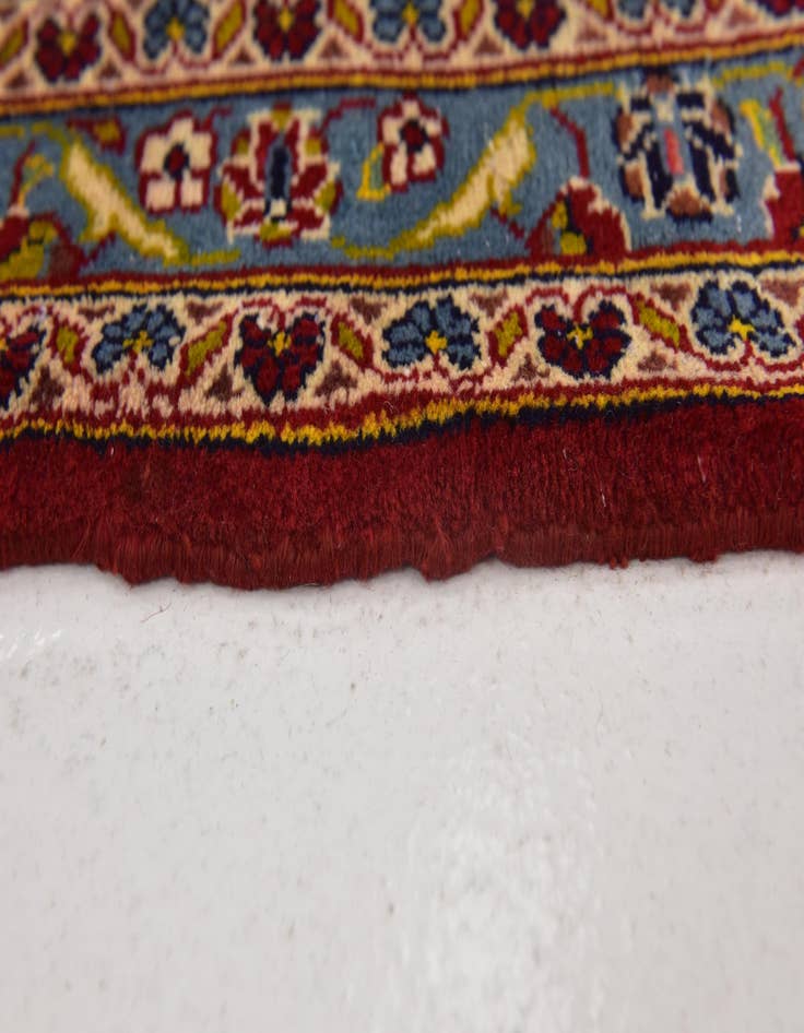 Detail image of  9' 10 x 13'  Hand Knotted Kashan Persian Wool Rug