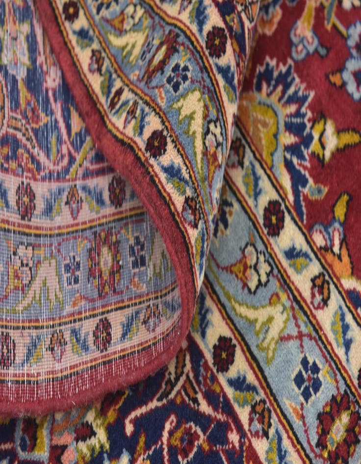 Detail image of  9' 9 x 12' 8  Hand Knotted Kashan Persian Wool Rug