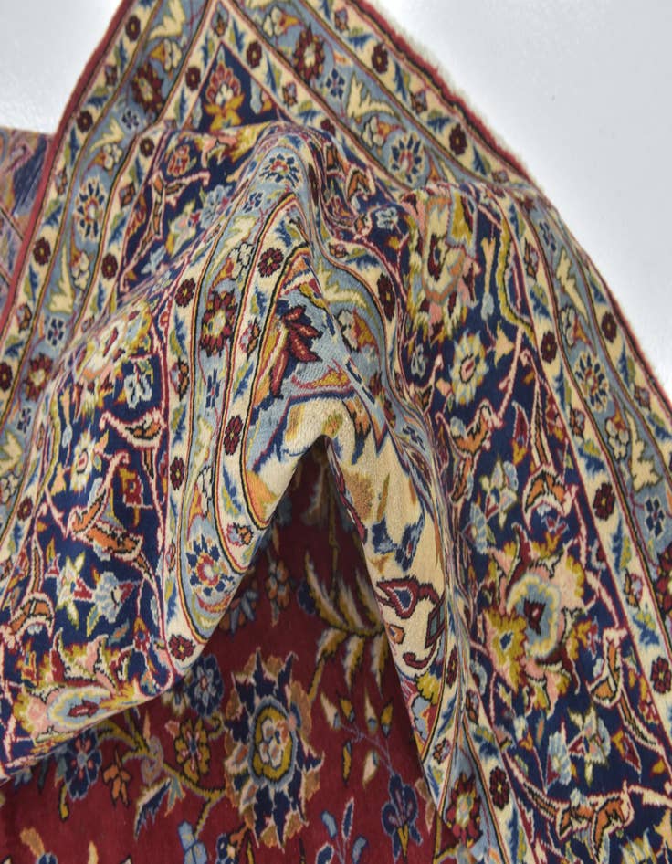 Detail image of  9' 9 x 12' 8  Hand Knotted Kashan Persian Wool Rug