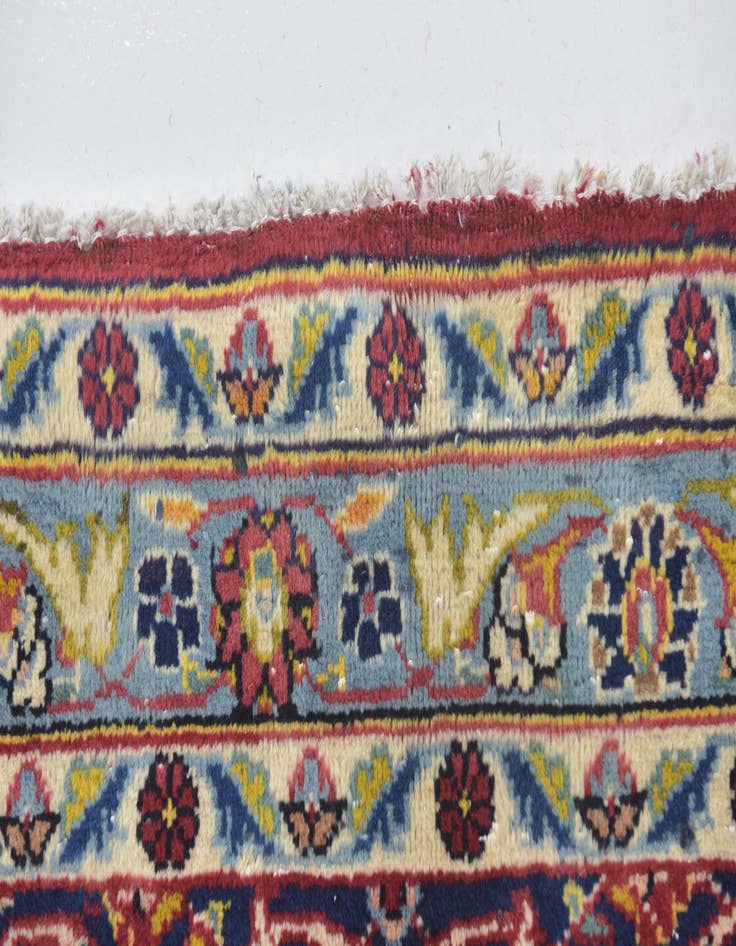 Detail image of  9' 9 x 12' 8  Hand Knotted Kashan Persian Wool Rug