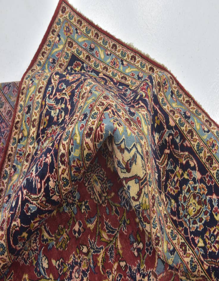 Detail image of  9' 10 x 12' 9  Hand Knotted Kashan Persian Wool Rug