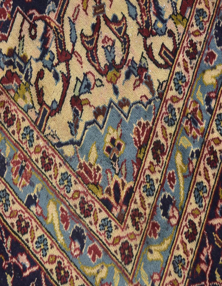 Detail image of  9' 10 x 12' 9  Hand Knotted Kashan Persian Wool Rug