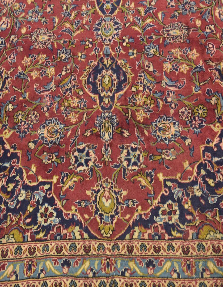 Detail image of  9' 10 x 12' 9  Hand Knotted Kashan Persian Wool Rug