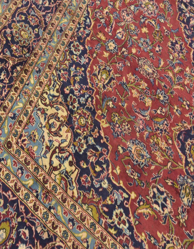 Detail image of  9' 10 x 12' 9  Hand Knotted Kashan Persian Wool Rug