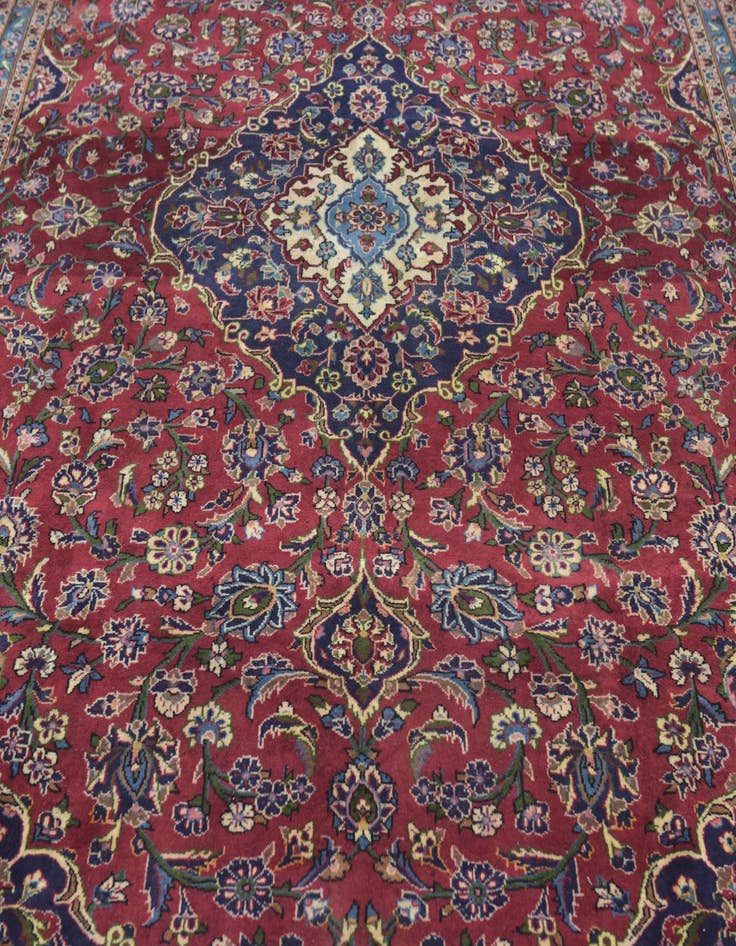 Detail image of  9' 10 x 12' 10  Hand Knotted Kashan Persian Wool Rug