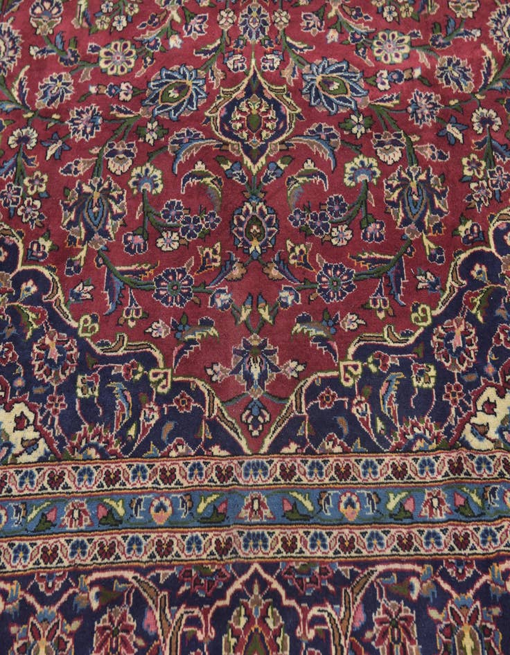 Detail image of  9' 10 x 12' 10  Hand Knotted Kashan Persian Wool Rug