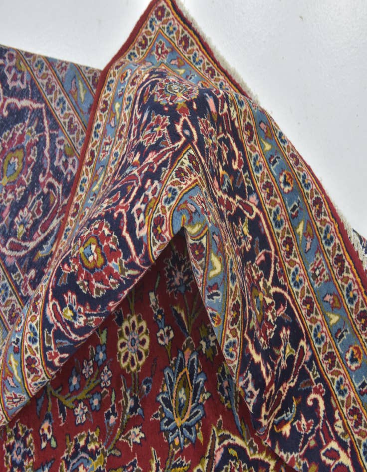 Detail image of  9' 7 x 13' 3  Hand Knotted Kashan Persian Wool Rug