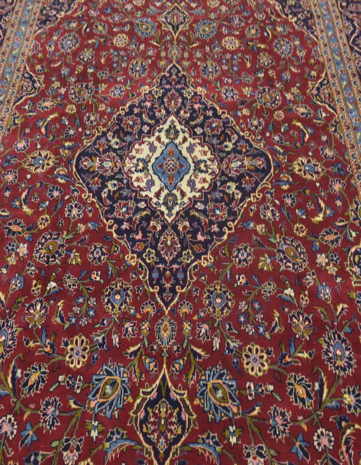 Detail image of  9' 7 x 13' 3  Hand Knotted Kashan Persian Wool Rug